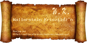 Wallerstein Krisztián névjegykártya